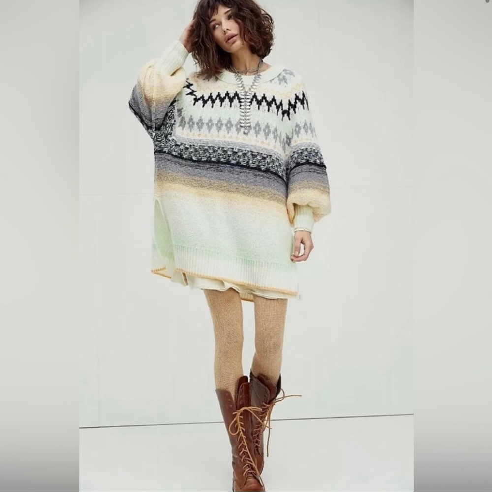 New Free People ✨Frozen Forest Oversized Tunic Sweater Size Medium